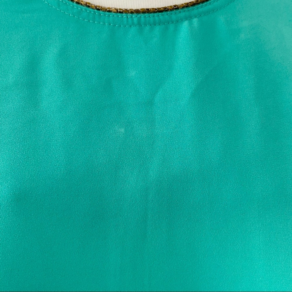 BEBE Turquoise Side Slits Blouse - Picture 4 of 7
